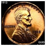 1913 Wheat Cent GEM PROOF RD