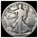 1916-D Silver Walking Liberty Half Dollar  LIGHTL
