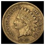 1862 Copper-Nickel Indian Head Cent CLOSELY UNCIRC