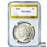 1926 Silver Peace Dollar PGA MS63