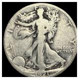 1921-S Silver Walking Liberty Half Dollar  LIGHTL