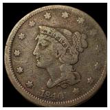 1840 Braided Hair Large Cent NICELY  CIRCULATED