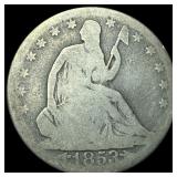 1853 Arrows Seated Liberty Half Dollar LIGHTLY CIR