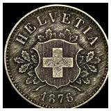 1876B Switzerland Billon 10 Rappen