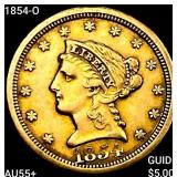 1854-O $2.50 Gold Quarter Eagle HIGH GRADE+