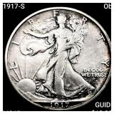 1917-S Obv Walking Liberty Half Dollar UNCIRCULATE