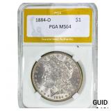 1884-O Morgan Silver Dollar PGA MS64