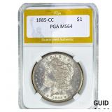 1885-CC Morgan Silver Dollar PGA MS64