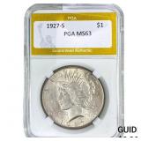 1927-S Silver Peace Dollar PGA MS63