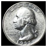 1935-D Silver Washington Quarter CHOICE AU