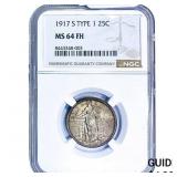 1917-S Standing Liberty Quarter NGC MS64 FH