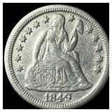 1849-O Silver Seated Liberty Dime CHOICE AU