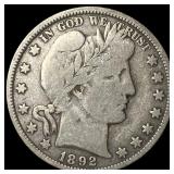 1892 Silver Half Dollar (Barber) NICELY CIRCULATED
