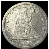 1859 Seated Liberty Quarter NEARLY UNCIRCULATED