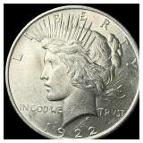 1922 Silver Peace Dollar CHOICE BU