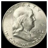 1954 Franklin Half Dollar GEM BU