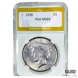 1928 Silver Peace Dollar PGA MS64