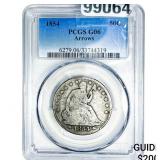 1854 Seated Liberty Half Dollar PCGS G06 Arrows