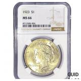 1923 Silver Peace Dollar NGC MS66