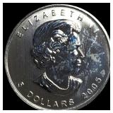 2005 Silver 1 oz Canadian Maple Leaf CHOICE BU