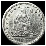 1876-CC Silver Quarter Dollar CLOSELY UNCIRCULATED