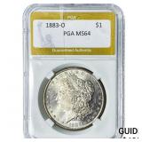 1883-O Morgan Silver Dollar PGA MS64