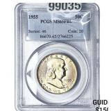 1955 Franklin Half Dollar PCGS MS65 FBL