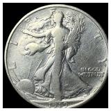 1919-D Silver Walking Liberty Half Dollar NEARLY U