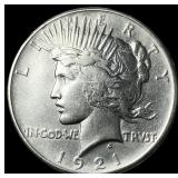1921 Silver Peace Dollar NEARLY UNCIRCULATED