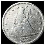 1875 Seated Liberty Twenty Cent Piece NEARLY UNCIR