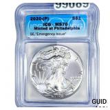 2020-P Silver Eagle ICG MS80 Emergency Issue