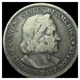 1893 Silver Columbian Half Dollar ABOUT UNCIRCULAT