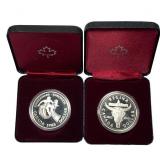 [2]1982-1983 Canada Silver Dollars w/Box .375oz Si