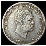 1883 Hawaii Silver 1/4 Dollar CLOSELY UNCIRCULATED