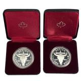 [2]1982 Canada Silver Dollars w/Box .375oz Silver