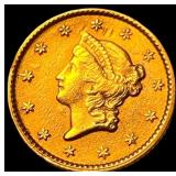 1853 Gold $1 Liberty Head Type 1 CLOSELY  UNCIRCU