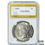 1935 Silver Peace Dollar PGA MS63