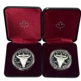 [2]1982 Canada Silver Dollars w/Box .375oz Silver