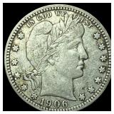 1906-D Silver Barber Quarter NEARLY UNCIRCULATED