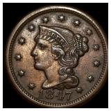 1847 Braided Hair Large Cent UNCIRCULATED
