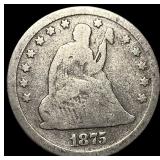 1875 Seated Liberty Quarter NICELY CIRCULATED