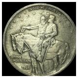 1925 Silver Stone Mountain Half Dollar CLOSELY UNC