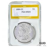 1884-CC Morgan Silver Dollar PGA MS65