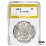 1885-O Morgan Silver Dollar PGA MS63