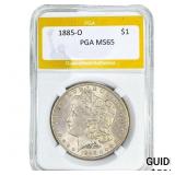 1885-O Morgan Silver Dollar PGA MS65