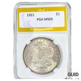 1921 Silver Peace Dollar PGA MS65