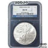 2008 Silver Eagle NGC MS70