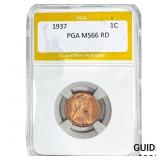1937 Wheat Cent PGA MS66 RD