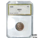 1899 Indian Head Cent PCI MS63 Red
