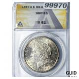 1887-S Morgan Silver Dollar ANACS MS61